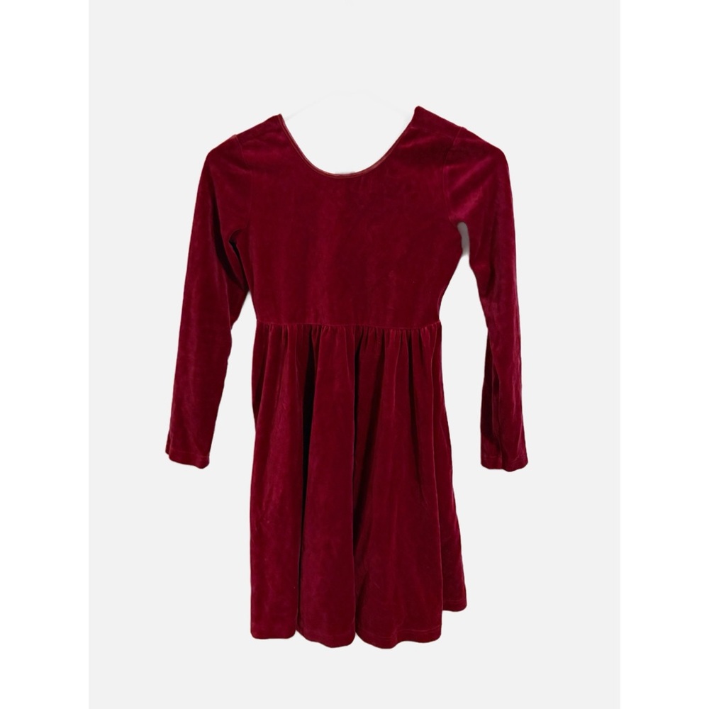 Hanna‎ Andersson Velour Skater Dress Burgundy